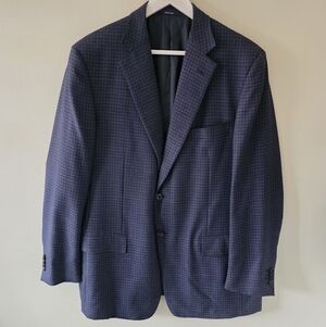Ermenegildo Zegna 56R Old Money Quiet Luxury Italian Made Prep Check Wool Blazer